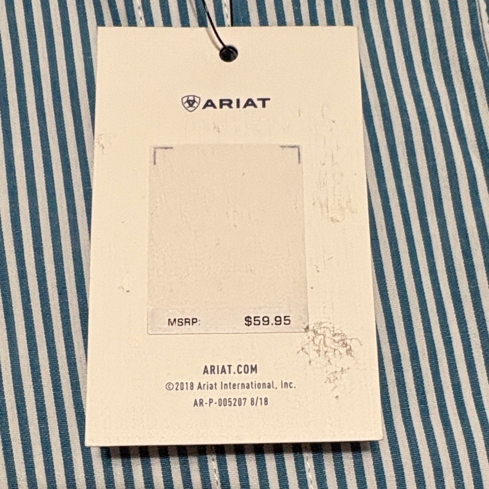 Ariat Women's Blue and White Striped Button-Down Shirt - Picture 8 of 8